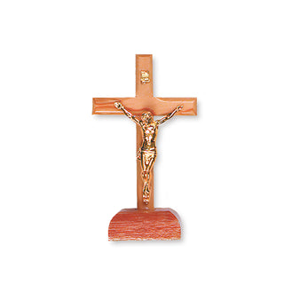 StandinG Crucifix in Olive Wood and Metal
