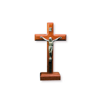 Crucifijo de Mesa en Madera y Metal