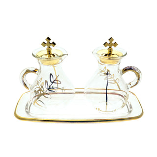 Glass Cruet Service with Decorations