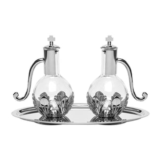 Cruet Set with Decorated Brass Base