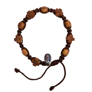 Pulsera cristiana de madera de olivo