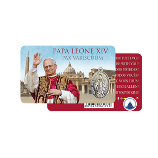 Estampa Papa León XIV con Medalla Milagrosa