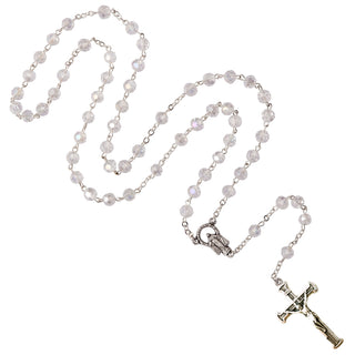 Rosario de Cristal Blanco