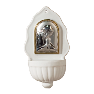 Holy Water font with image of Jesus