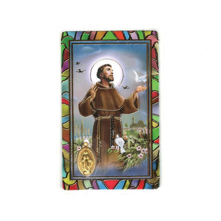 St Francis of Assisi Colored Prayer Card