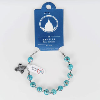 Blue Beads Rosary Bracelet