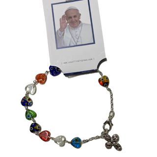 Rosary Bracelet with heart shaped Beads