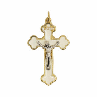 White Trilobate Crucifix Pendant