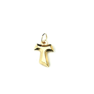 Tau Cross Pendant in Golden Metal