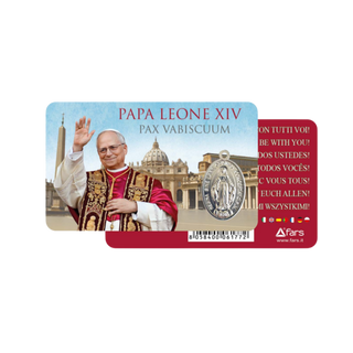 Estampa Papa León XIV con Medalla Milagrosa