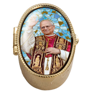 Cajita Rosario Imagen Papa León XIV