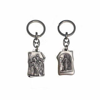 Double sided Key Ring with St. Christopher and Our Lady of Grace